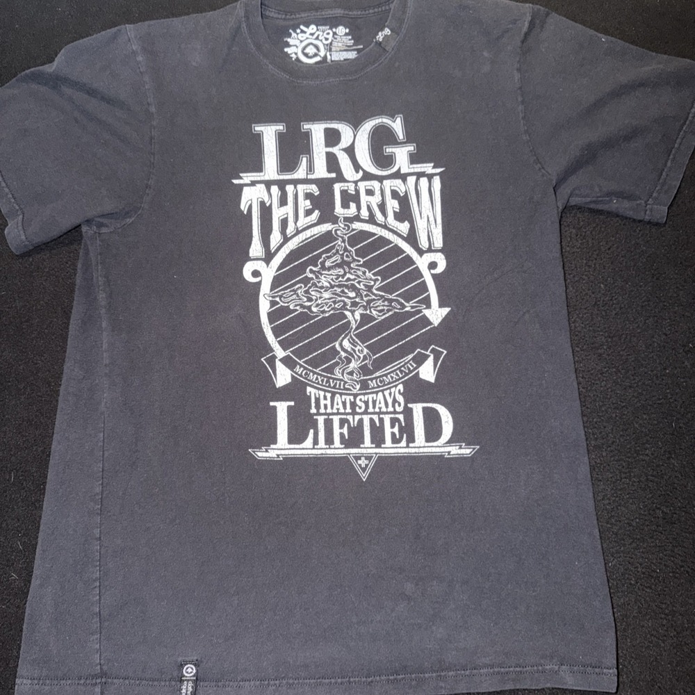 LRG Vintage‎ T Shirt Large Black Short Sleeve Lifted Research Group Mens Large